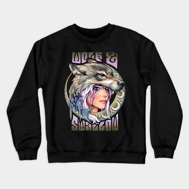 Wolf & Swallow - Art Nouveau [FOREST] Crewneck Sweatshirt by Lix